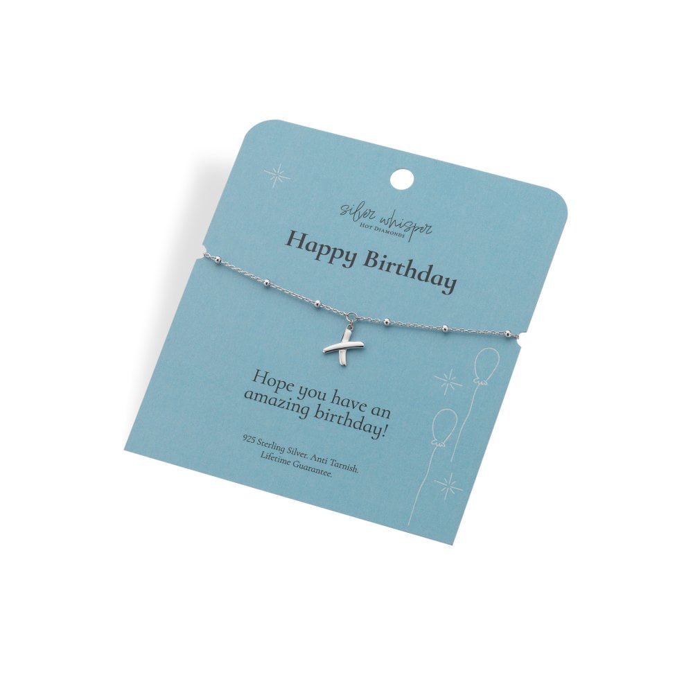 Hot Diamonds Silver Whisper Happy Birthday Bracelet card