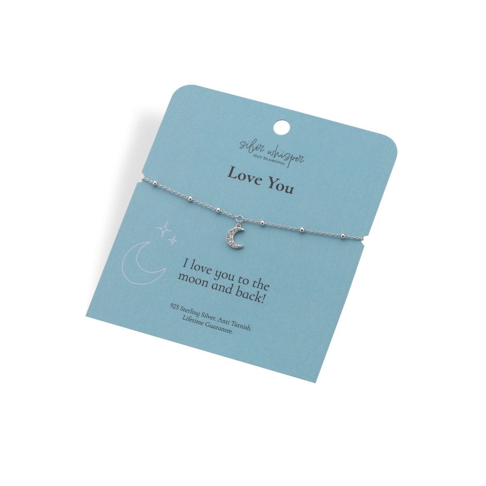 Hot Diamonds Silver Whisper Love You Bracelet card