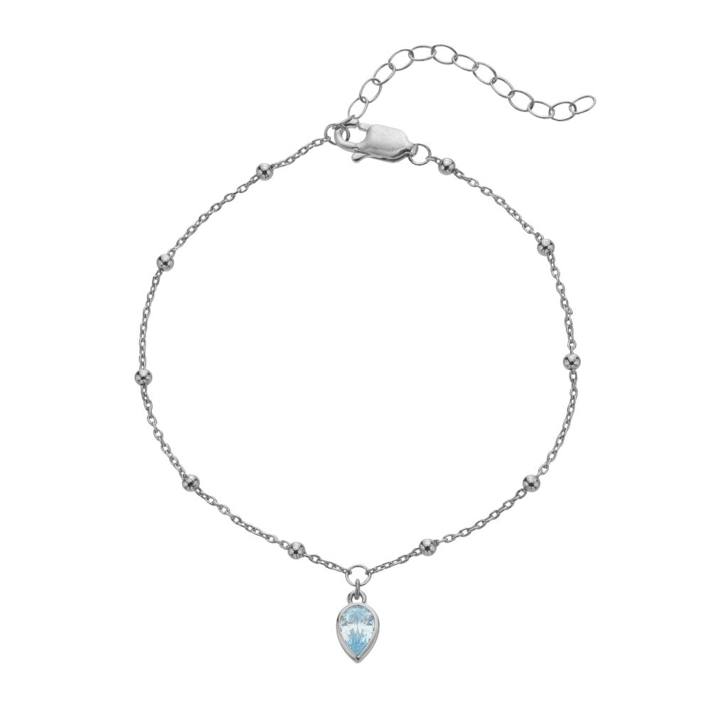 Silver whisper March CZ Bracelet