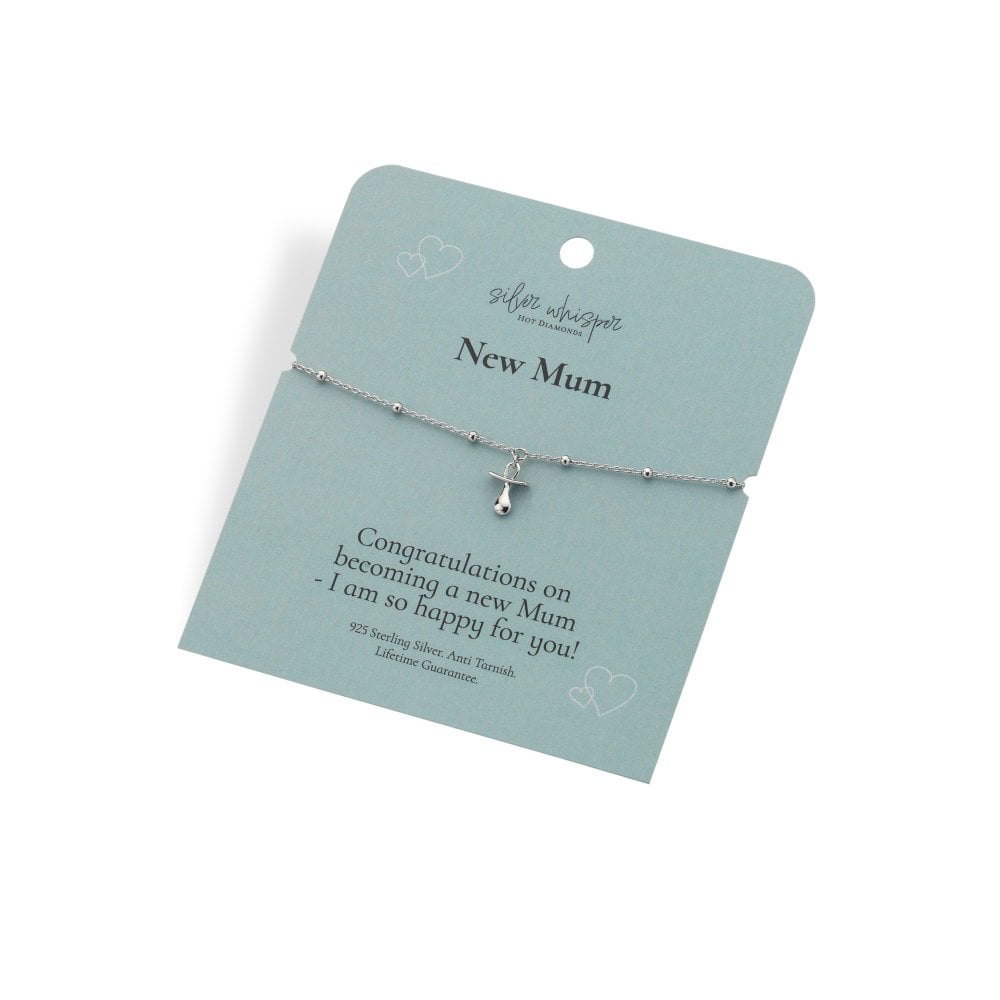 Hot Diamonds Silver Whisper New Mum Bracelet card