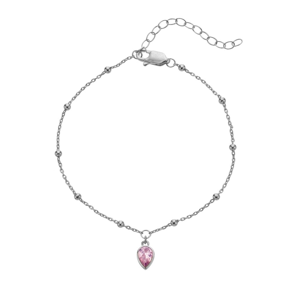 Silver whisper October CZ Bracelet