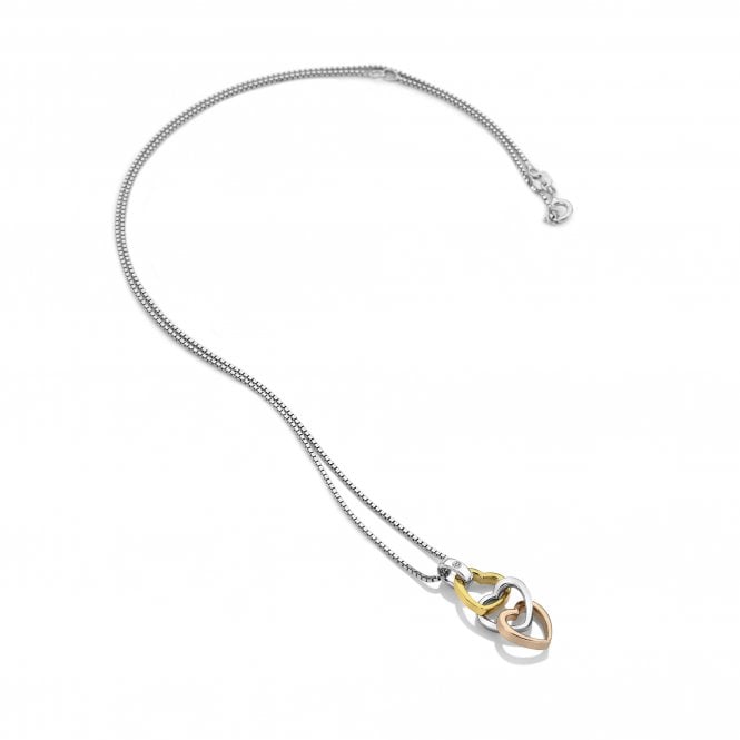 Hot Diamonds Trio Triple Heart Pendant Rose & Yellow DP836