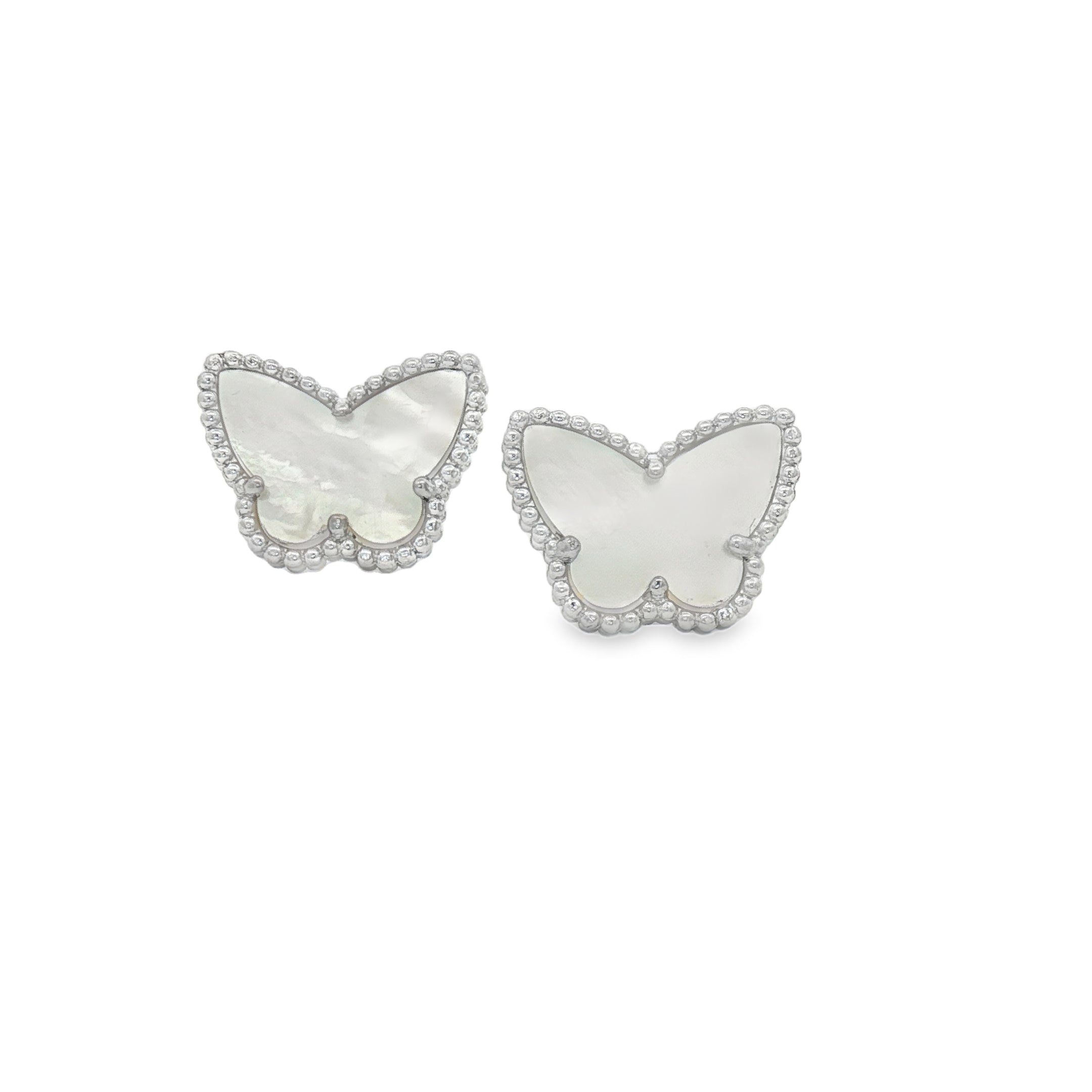 Silver MOP Butterfly Stud Earring