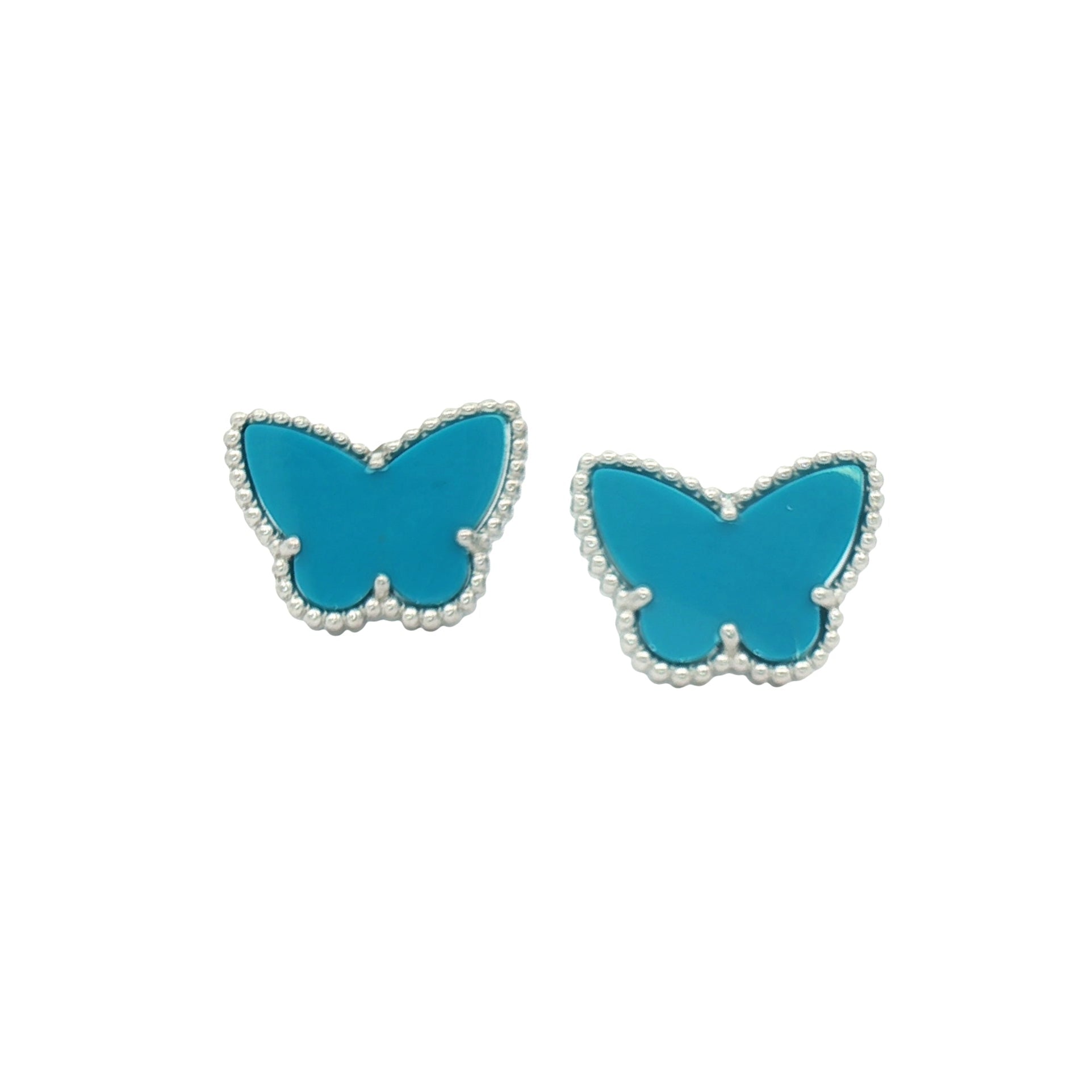 Silver Turquoise Butterfly Stud Earring
