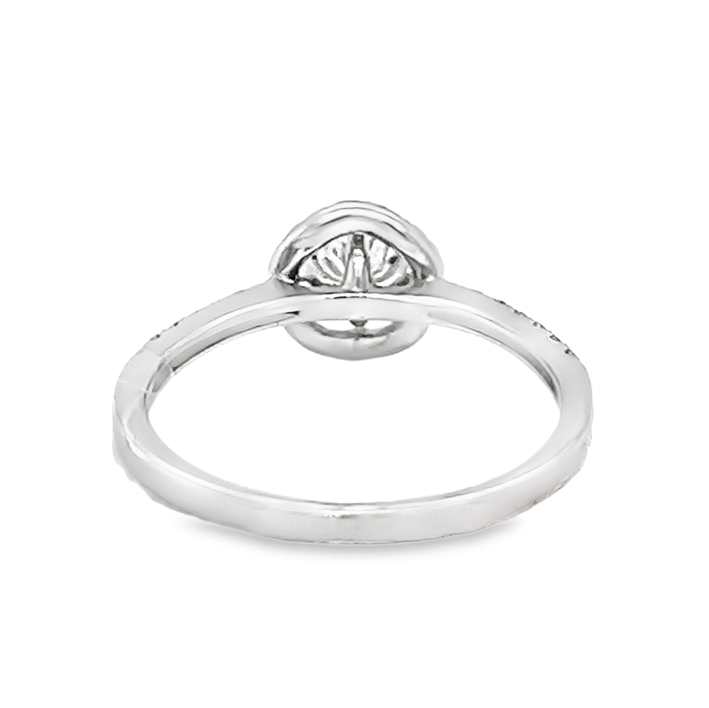 Diamond Halo Ring 0.48ct 18ct White Gold rear