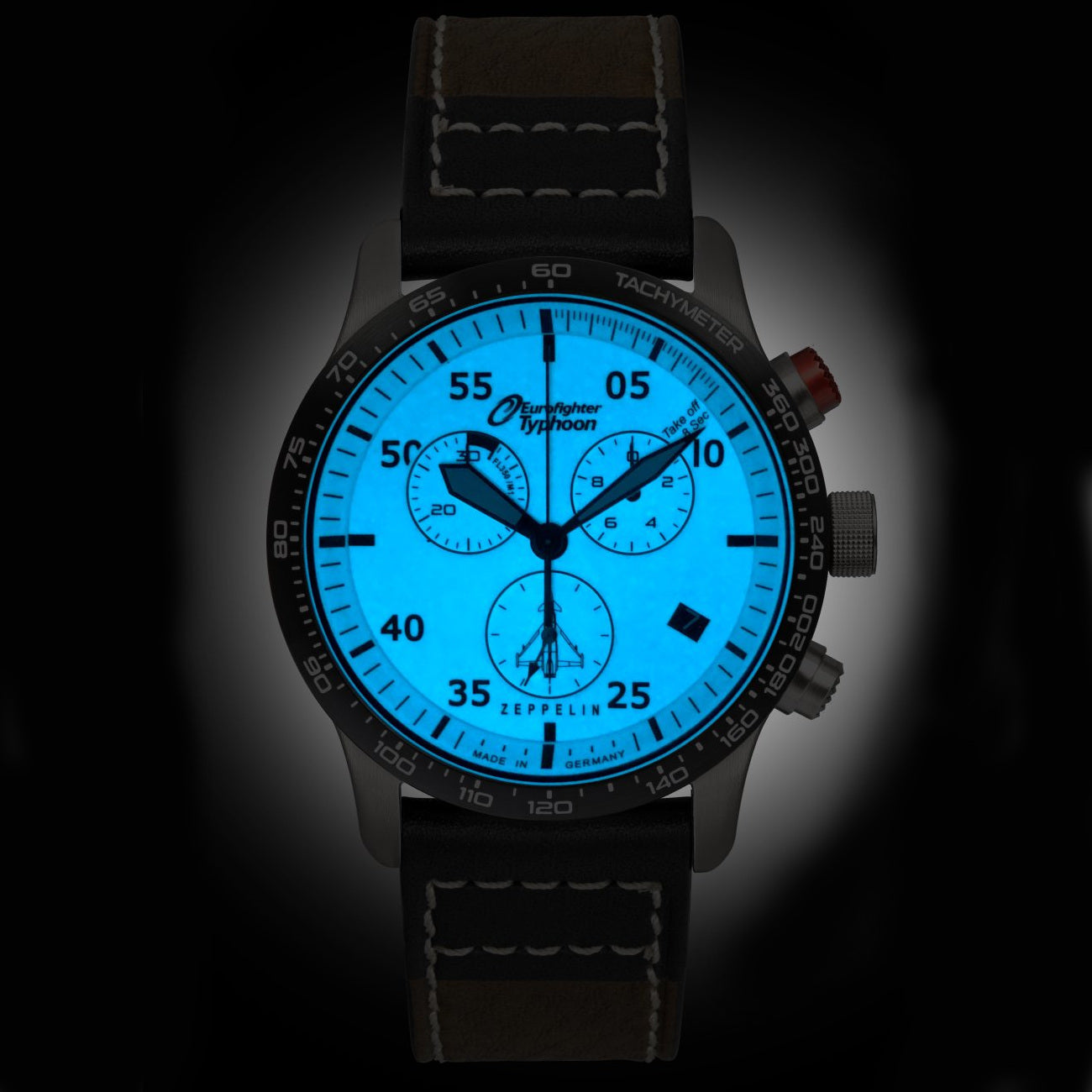 Zeppelin Eurofighter Men's Chronograph Watch 7298-5 Night View