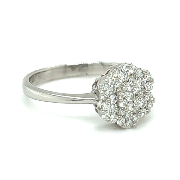 Diamond Daisy Multi Cluster Ring 18ct White Gold