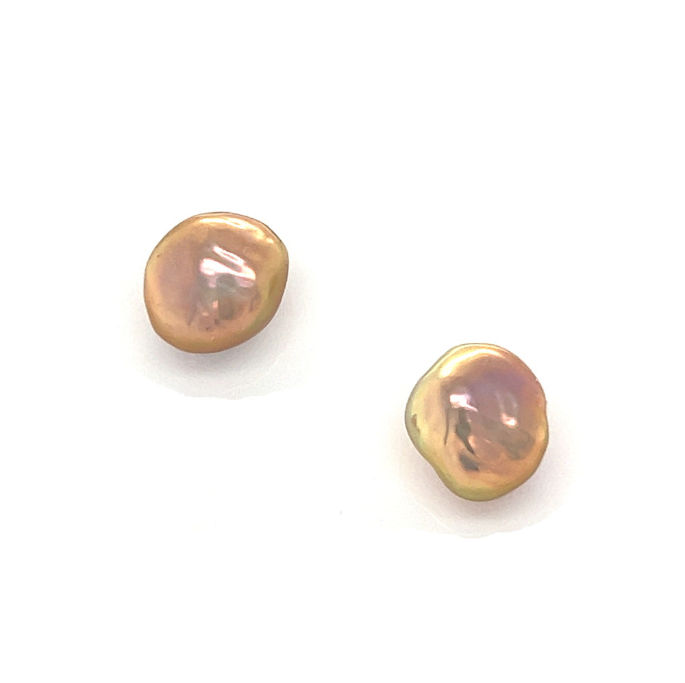 Sterling Silver Natural Keshi Pearl Earrings