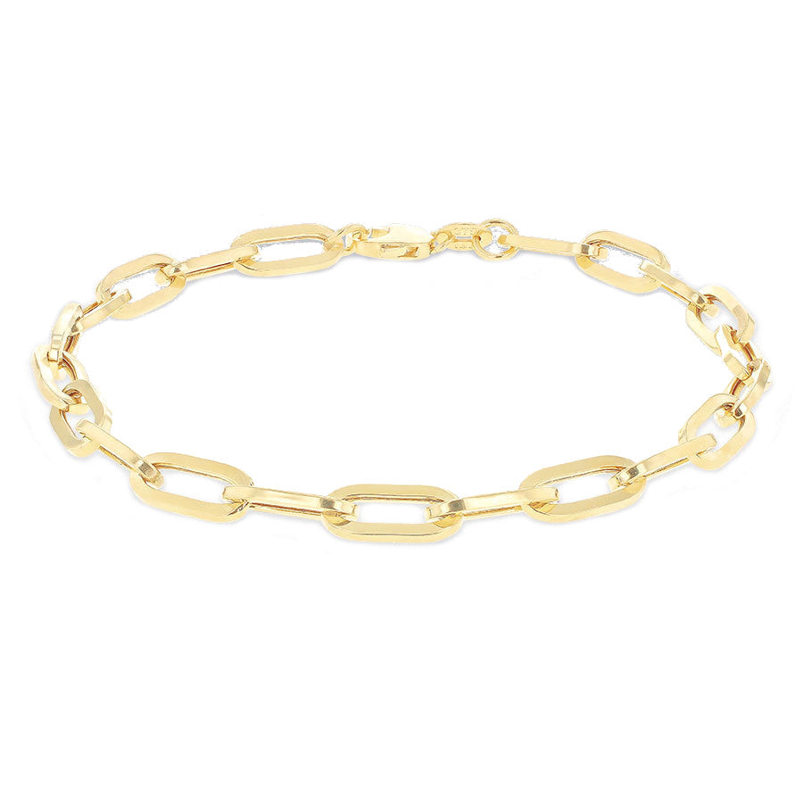 9ct Yellow Gold 4.9mm Paper Chain Bracelet 19cm/7.5"