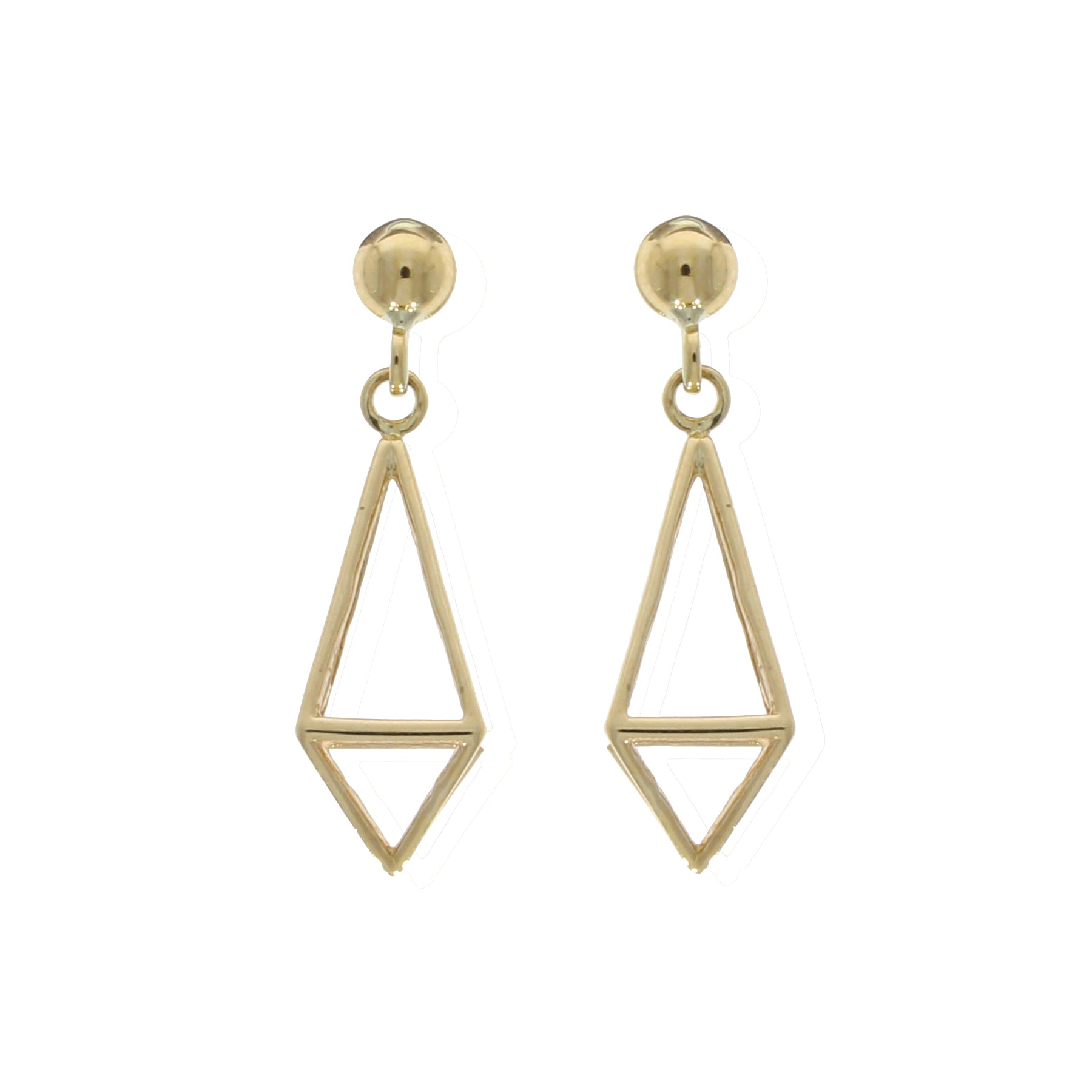 9ct Yellow Gold Geometric Drop Earrings