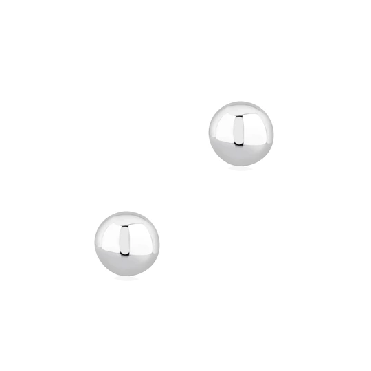 9ct White Gold Button Stud Earrings