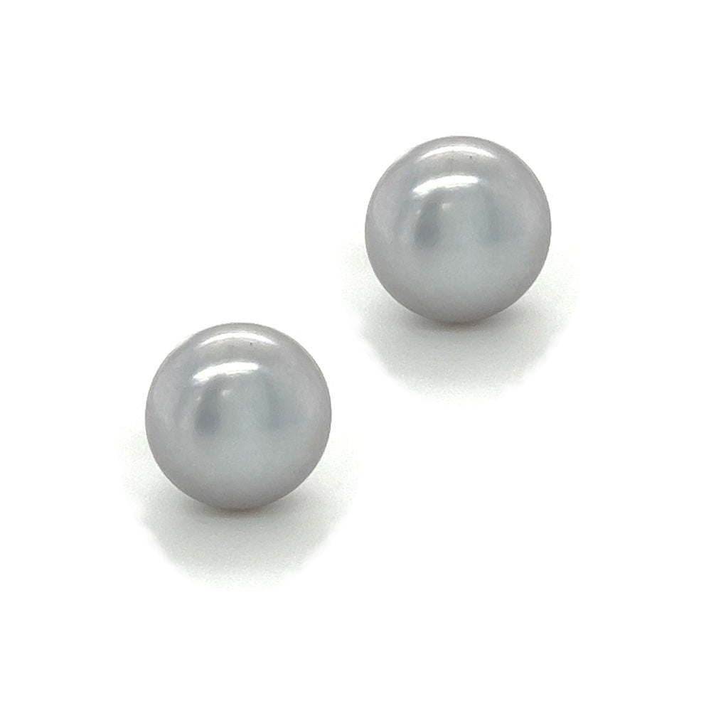 10mm Grey Fresh Water Cultured Pearl Earring Silver