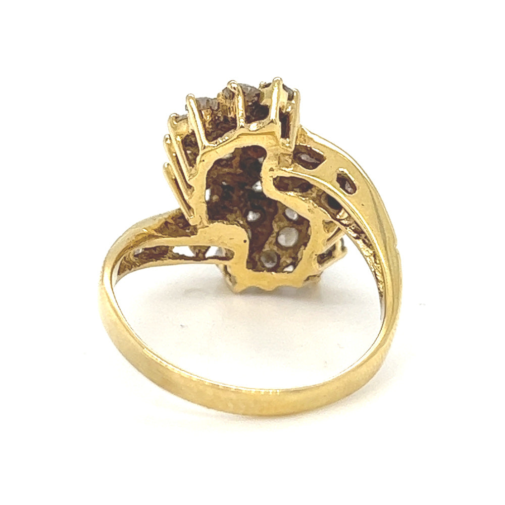 Pre Owned Diamond Cluster Ring 18ct Gold