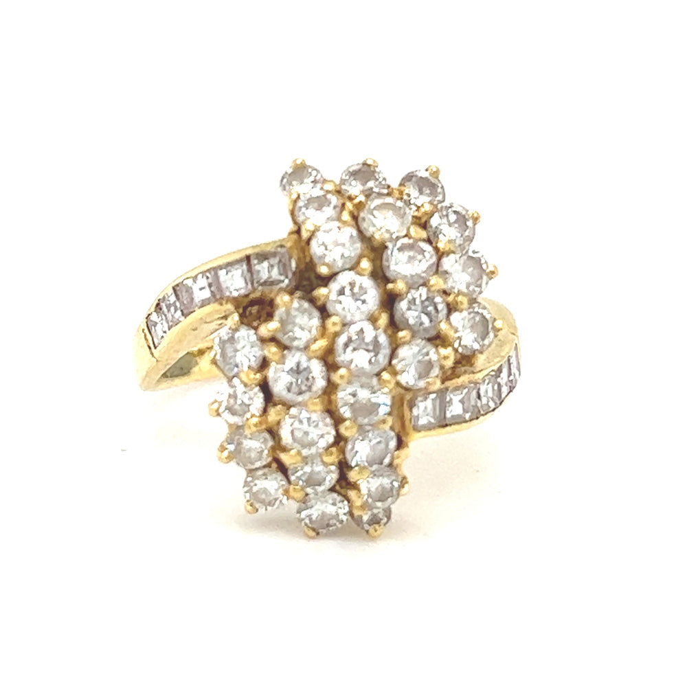 Pre Owned Diamond Cluster Ring 18ct Gold