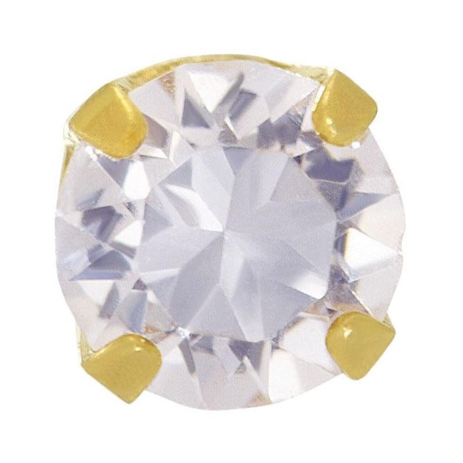 9ct Gold 3mm White CZ Stone Set Stud