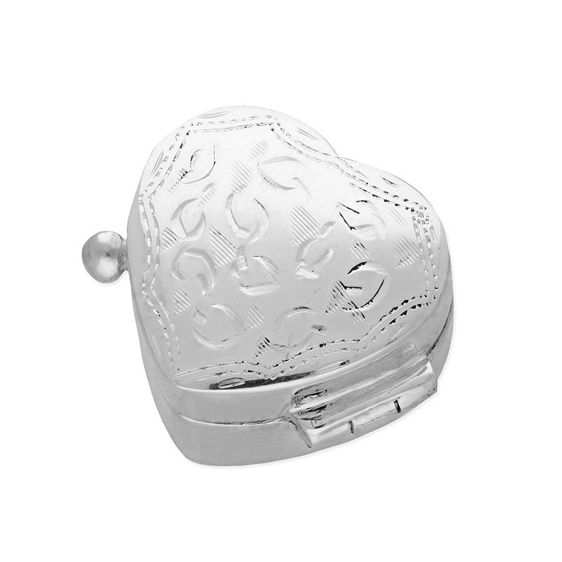 Sterling Silver Small Heart Pill Box