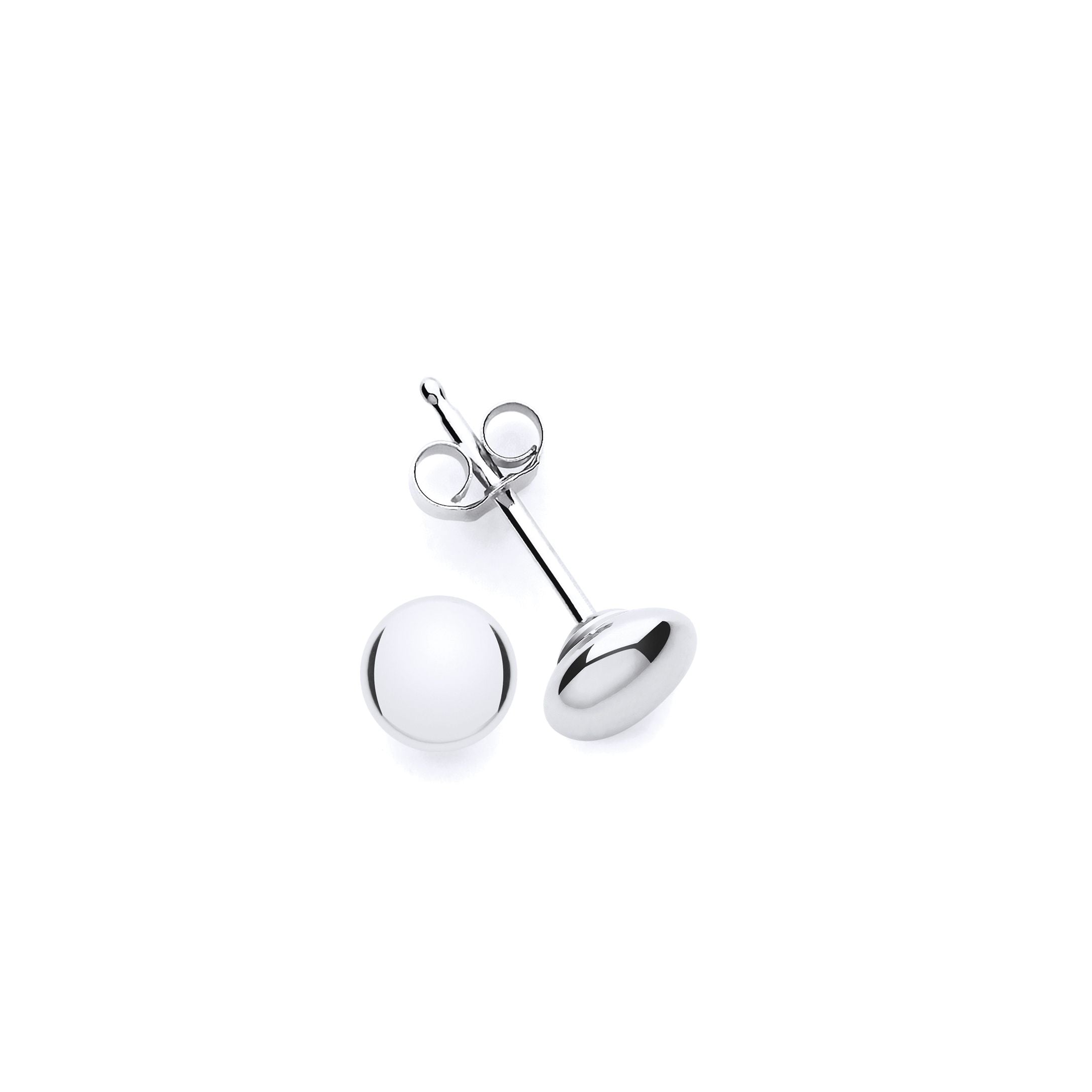 Sterling Silver 4mm Bouton Stud Earrings