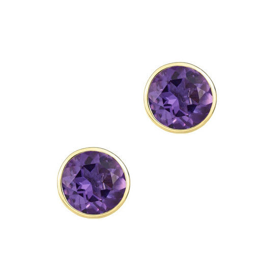 9ct Gold 5mm Amethyst Earrings