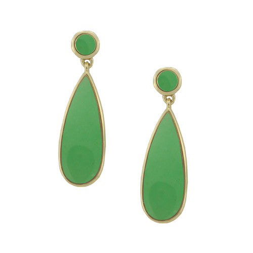 Amore 9ct Gold Jade Earrings 6431YGJ