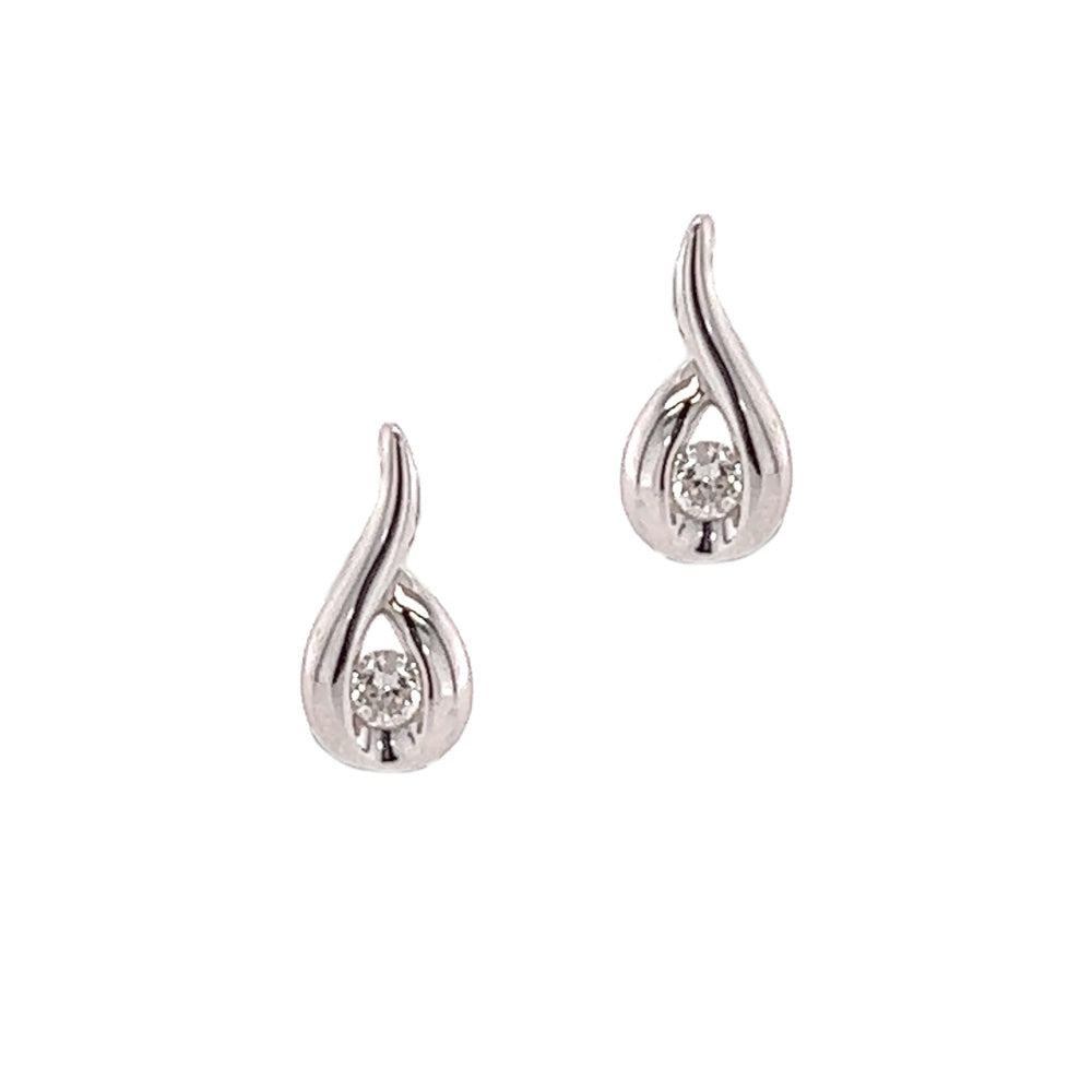 18ct White Gold Diamond Earrings by Amore