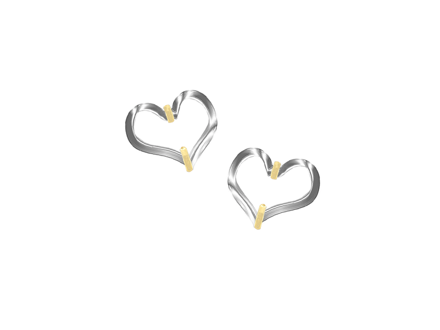 9ct 2 Colour Gold Marcie Heart Earrings by Amore