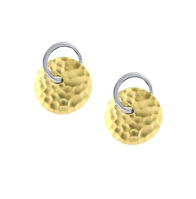 Electra 9ct Yellow & White Gold Forged Earrings by Amore 6699YW