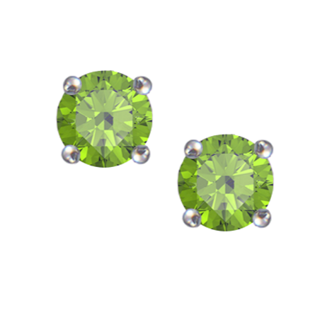 Amore 9ct White Gold Peridot Studs