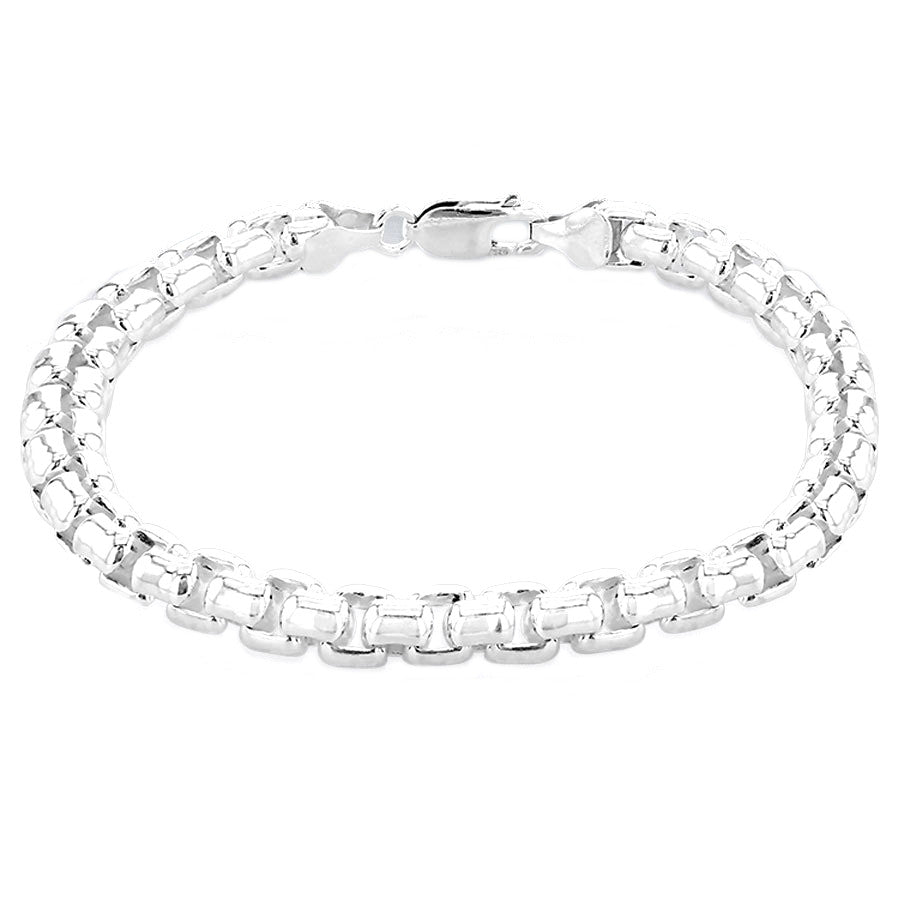 Sterling Silver Men's Chunky Box Chain Bracelet
