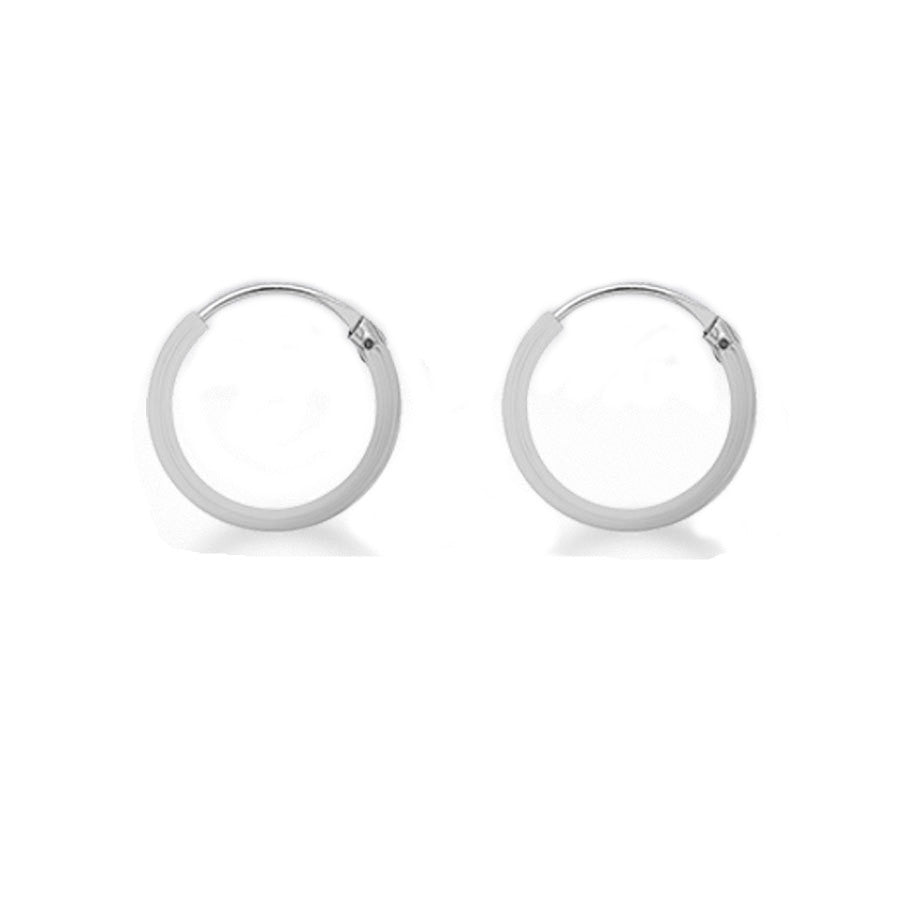 Sterling Silver 12mm Sleeper Hoop Earrings