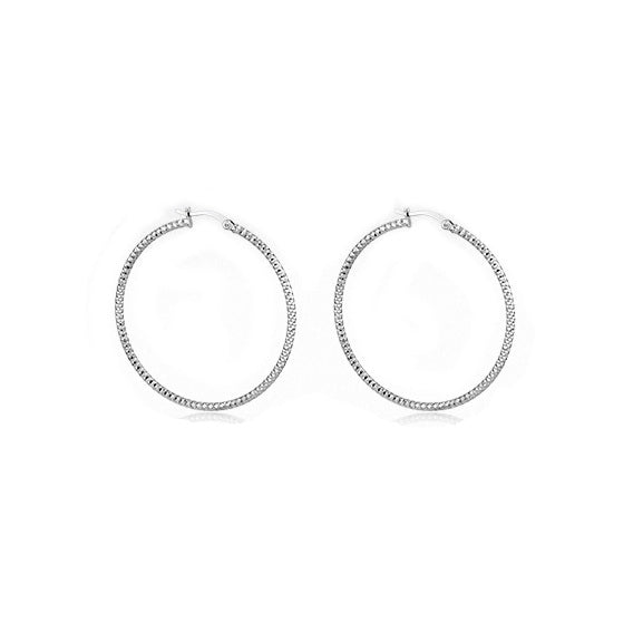 Sterling Silver 25mm Diamond Cut Hoop Earrings