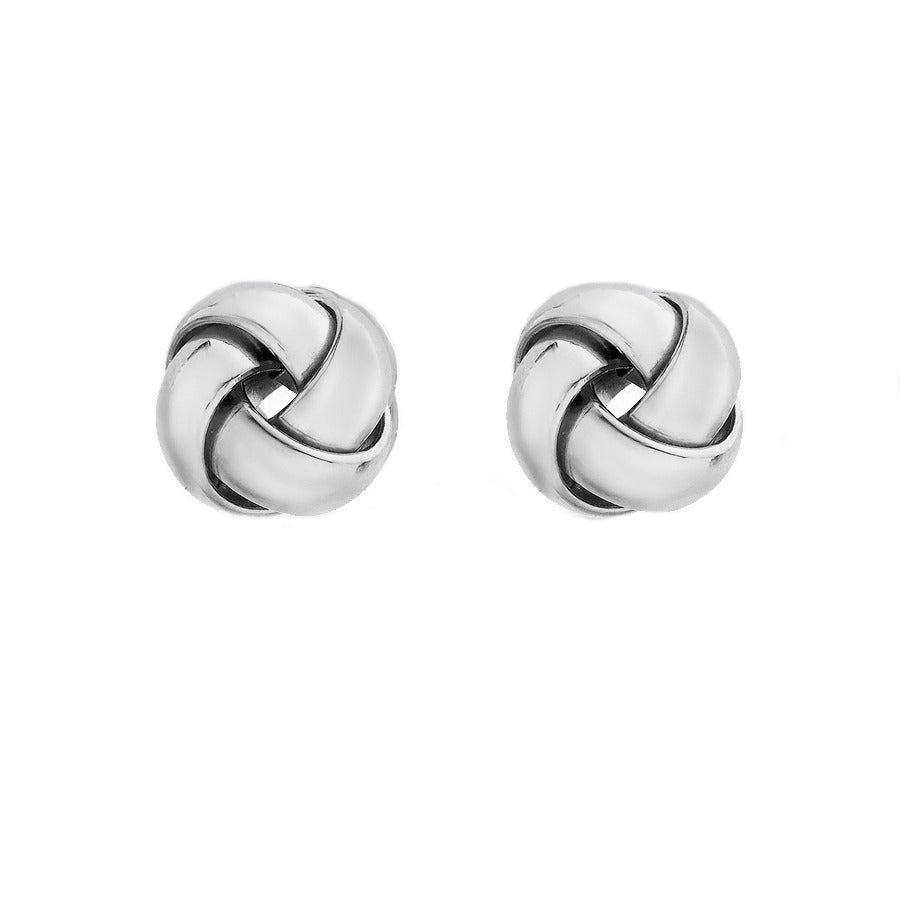 Sterling Silver Polished 8mm Knot Stud Earrings