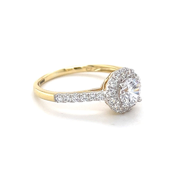 9ct Gold CZ Halo Cluster Ring side