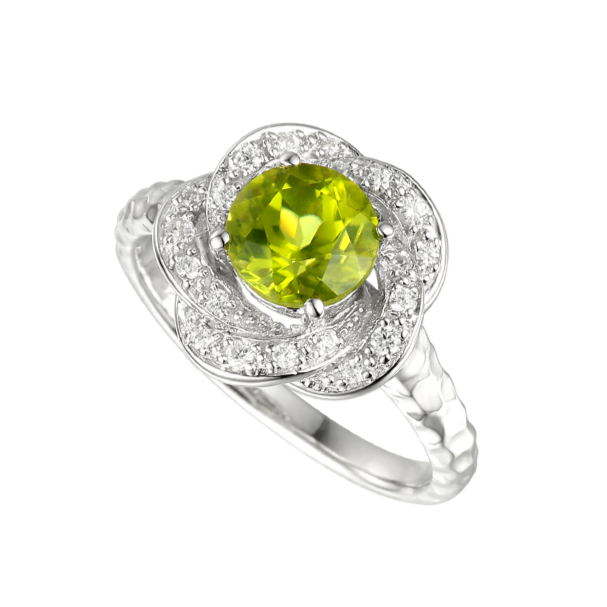 Peridot & CZ Cluster Ring by Amore