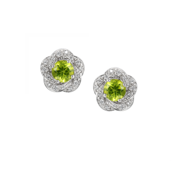 Sterling Silver Olive Green Earrings by Amore 9094