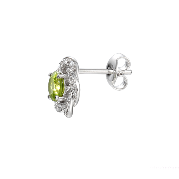 Sterling Silver Olive Green Earrings by Amore 9094