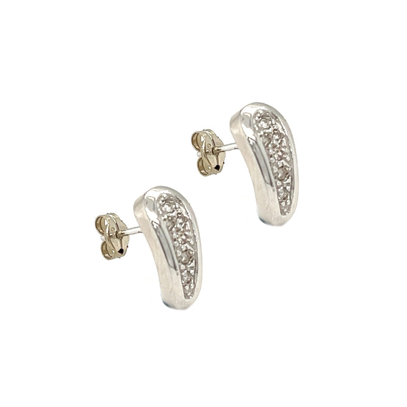 18ct White Gold Diamond Set Stud Earrings
