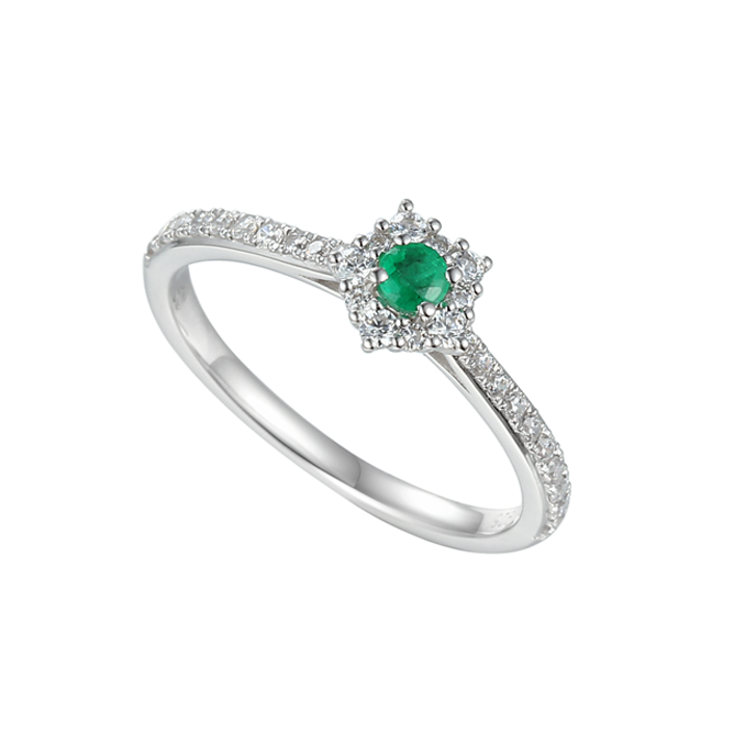 Amore Classico Emerald & CZ Silver Ring 9210SILCZ/E