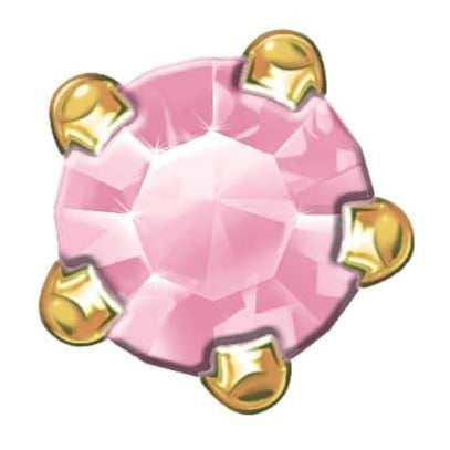 9ct Yellow Gold Pink Swarovski Stone Set Stud