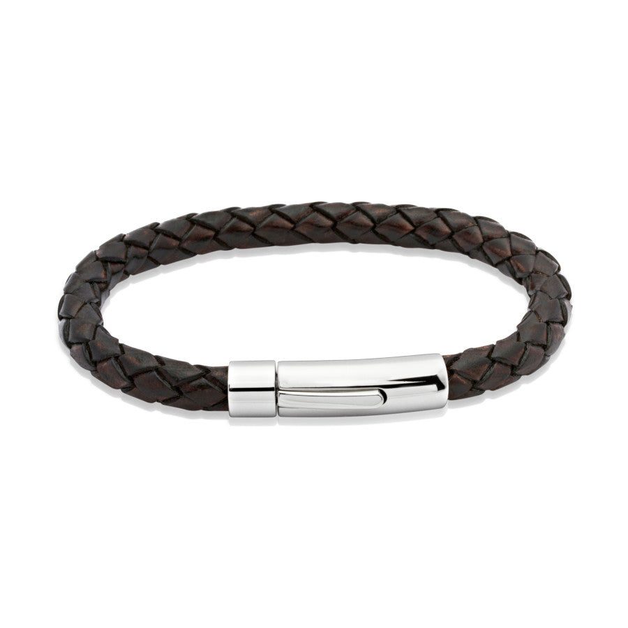 Unique & Co Mens Antique Dark Brown Leather Bracelet A40ADB