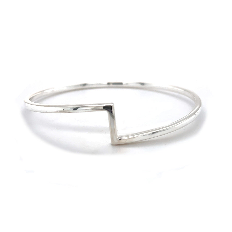 Sterling Silver Lightening Bolt Bangle