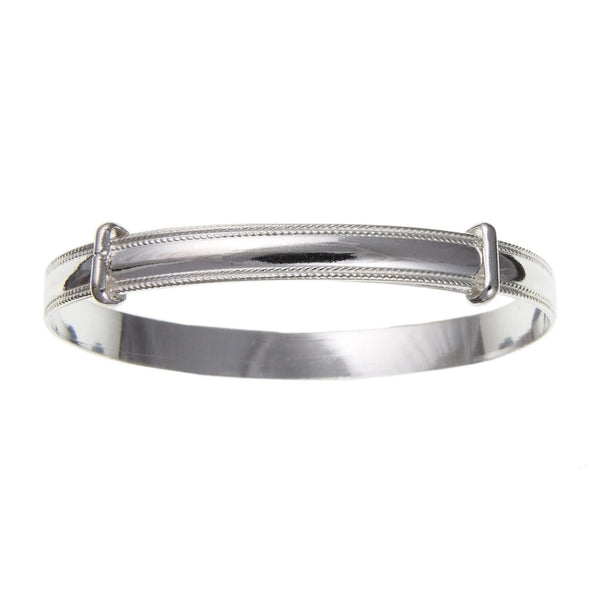 Sterling Silver Milled Edge Expanding Baby Bangle BN72507