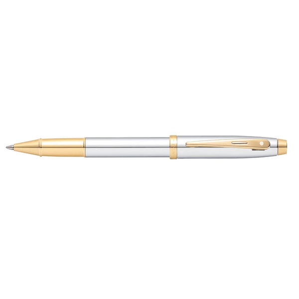 Sheaffer Series 100 Bright Chrome Gold Trim Rollerball Pen