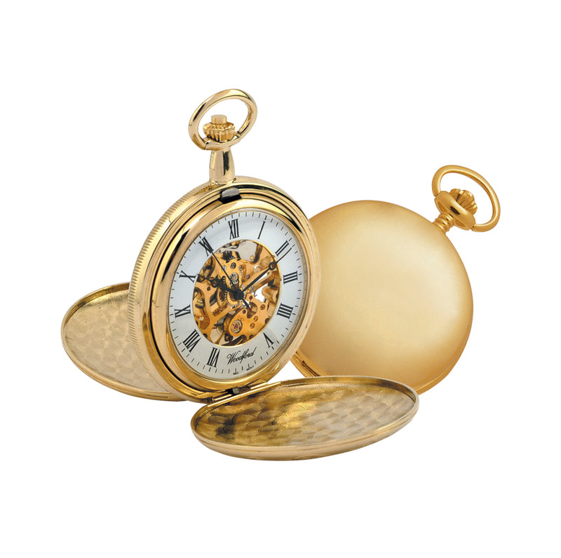 Woodford Full Hunter Pocket Watch 1063 open and closed