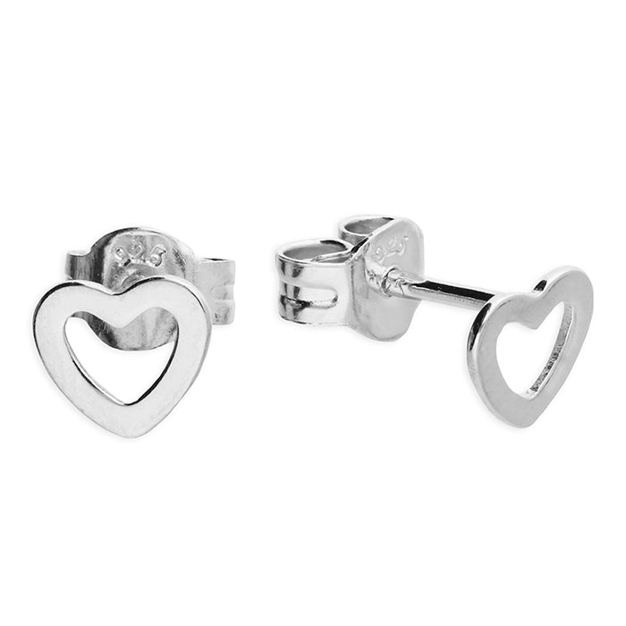Sterling Silver Open Heart Stud Children's Earrings
