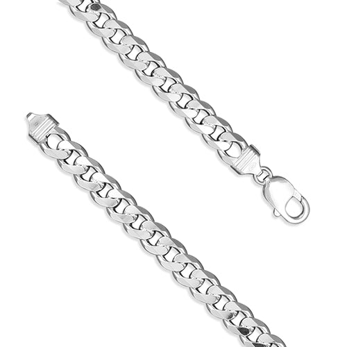 Sterling Silver Men's Heavy Flat Curb Chain 20 Inch