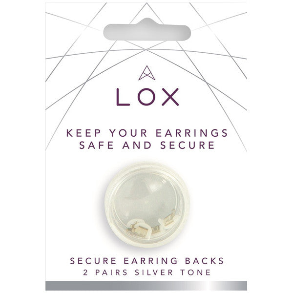 LOX locking Earring Backs Silver Tone