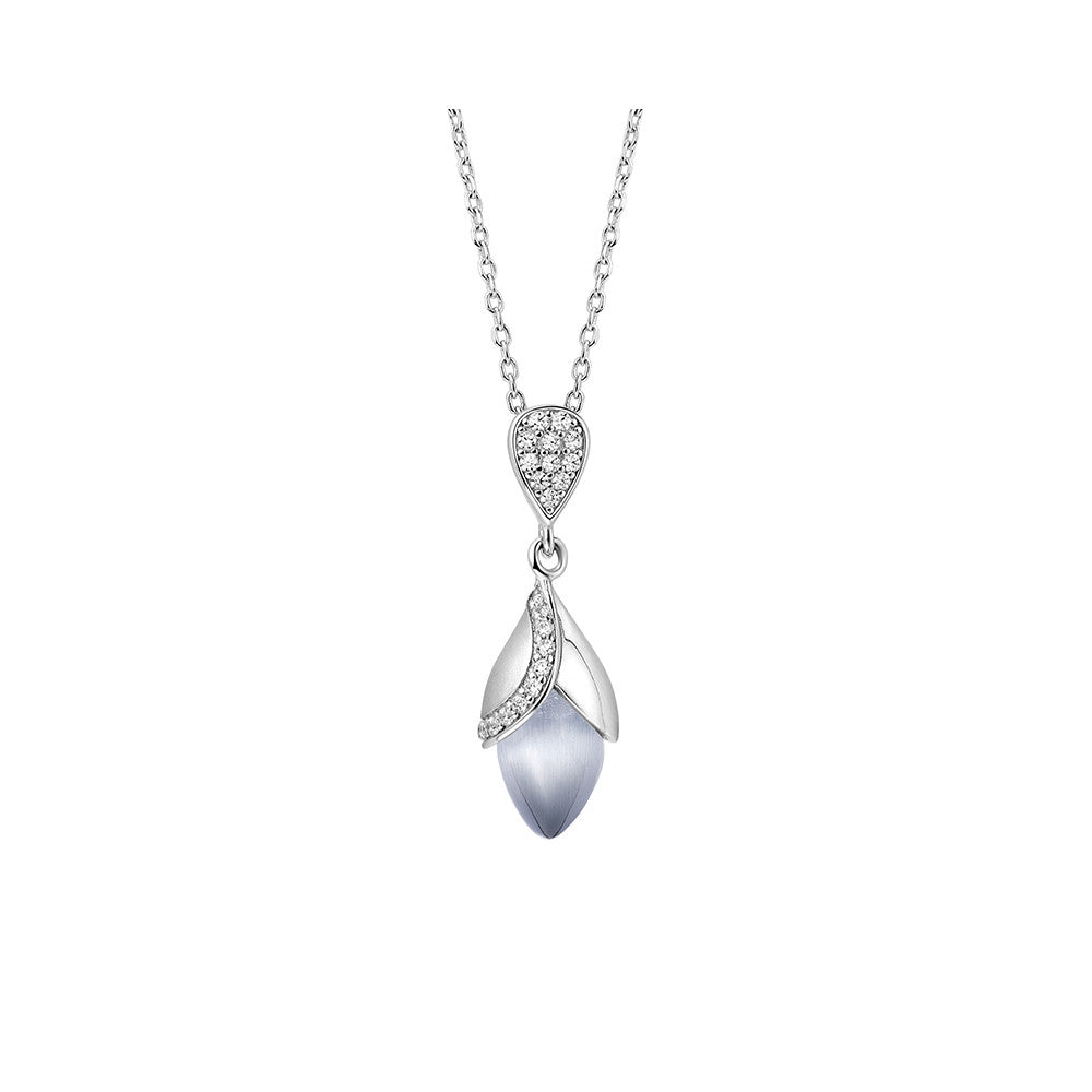 Fei Liu Carpe Magnolia Small Grey Necklace MAG-925R-301-CEGY