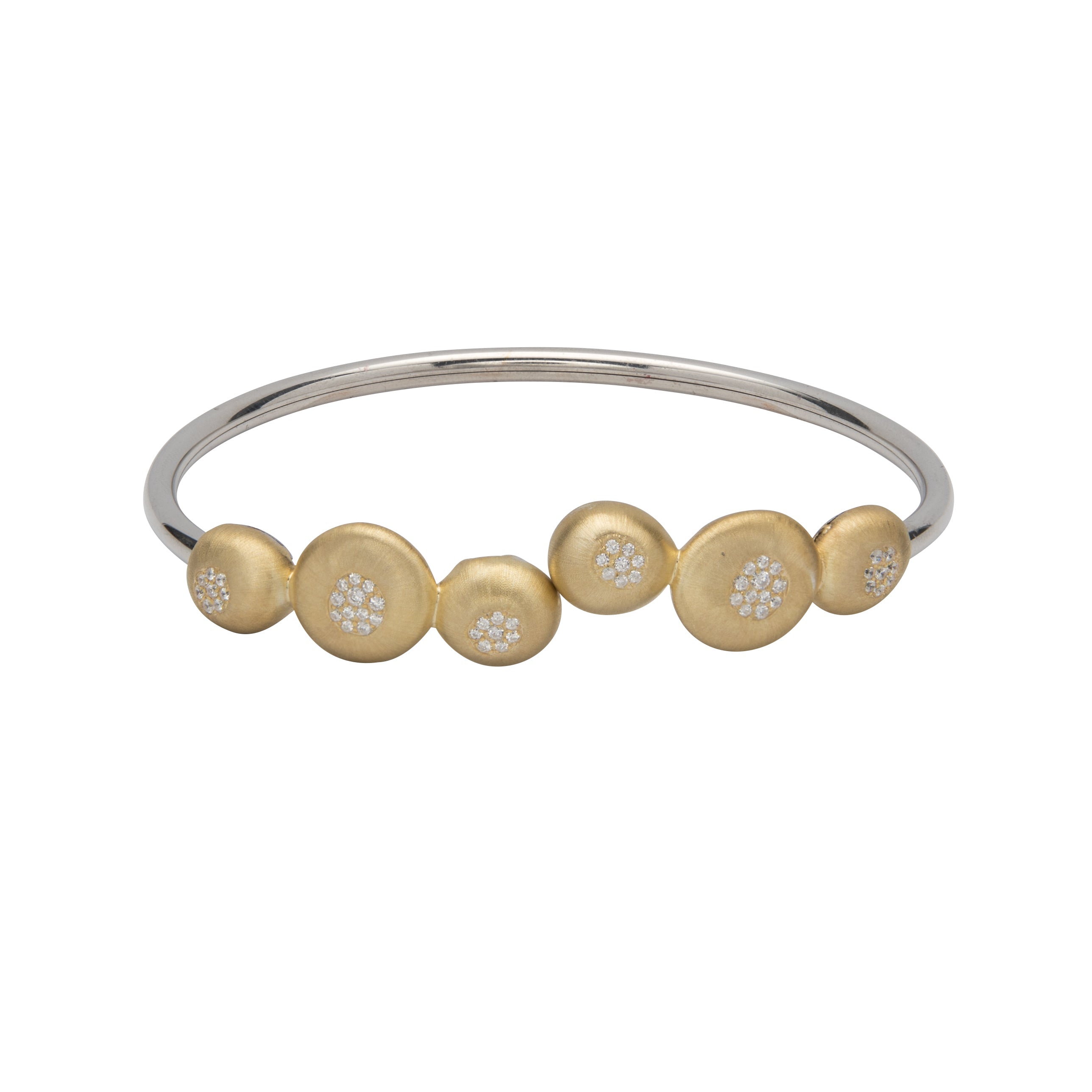 Sterling Silver CZ Gold Plated Bubble Bangle Unique & Co