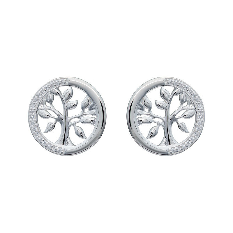 Unique & Co Sterling Silver Tree of Life Earrings with Gold Plating ME-820