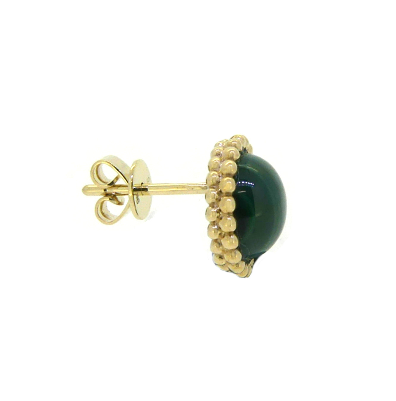 9ct Yellow Gold Malachite Beaded Earrings by Amore 9322MAL